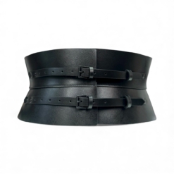 Eclipse Black Buckles Leather Corset Belt