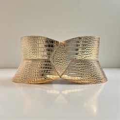 Hourglass gold croco leather corset belt by Aria Margo