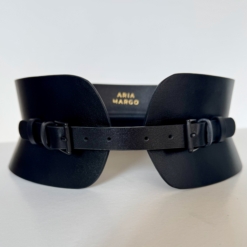 Mini black leather corset belt by Aria Margo 1