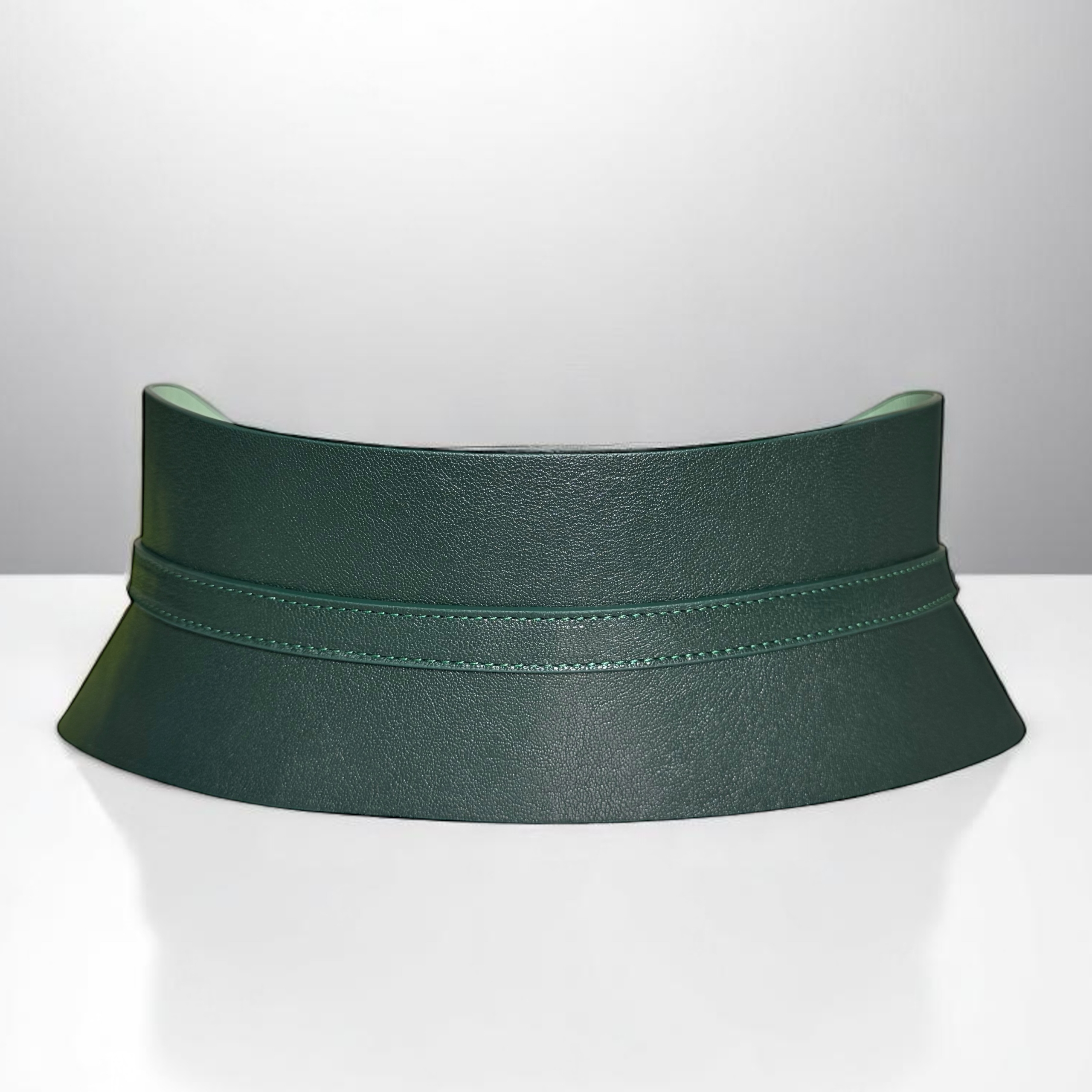 Slim Dark Green Leather Corset Belt - Sale - S-XL
