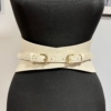 Slim Light Beige Leather Corset Belt - Sale - XS