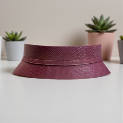 Slim burgundy soft croco leather corset belt by Aria Margo