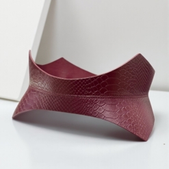 Burgundy viper Hourglass leather corset belt by Aria Margo