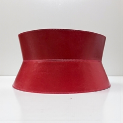 Wide red naplac leather corset belt by Aria Margo 1