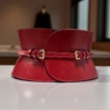 Wide red naplac leather corset belt by Aria Margo 1