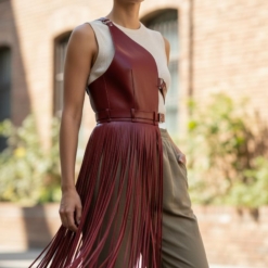 Fringe Leather harness top belt