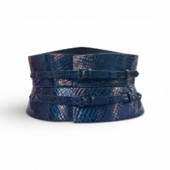 Alternative view of Eclipse Blue Croco Buckles Leather Corset Belt