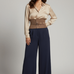 Taupe suede leather corset belt by Aria Margo