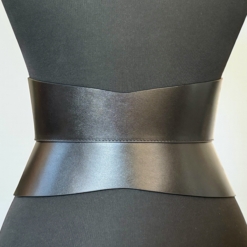Alternative view of Black Leather Hourglass Corset Belt
