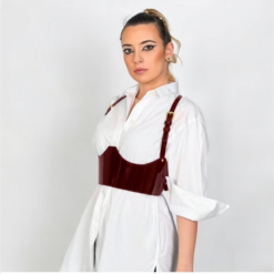 Alternative view of Under-bust Patent Burgundy Leather Belt