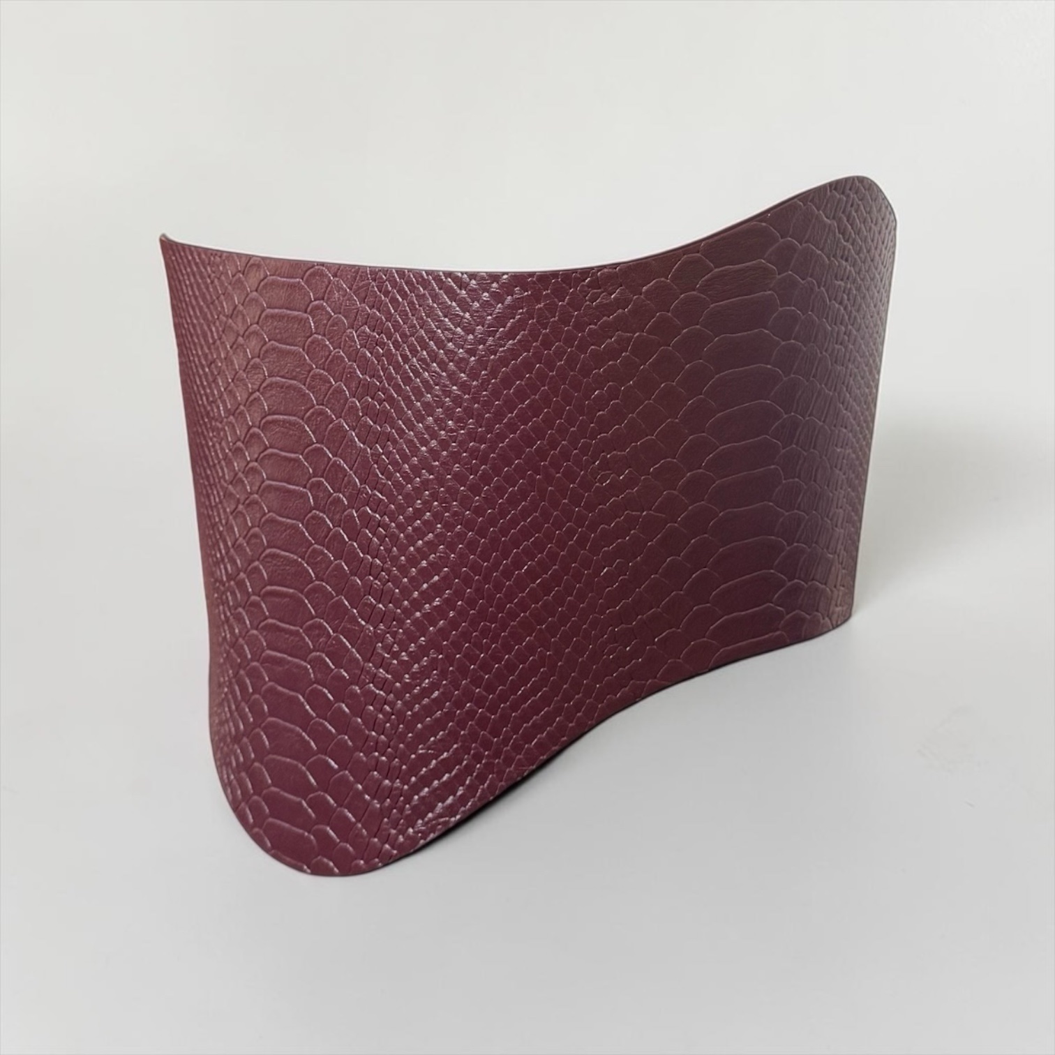 Round Under-bust Burgundy Croco Leather Belt