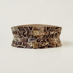 Alternative view of Eclipse Mini Brown Snake Leather Corset Belt