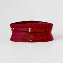Eclipse Mini Red Leather Corset Belt - Image 3