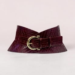 Arc Burgundy Croco Leather Hourglass Corset Belt