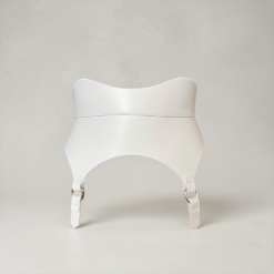 Garters White Leather Corset Belt