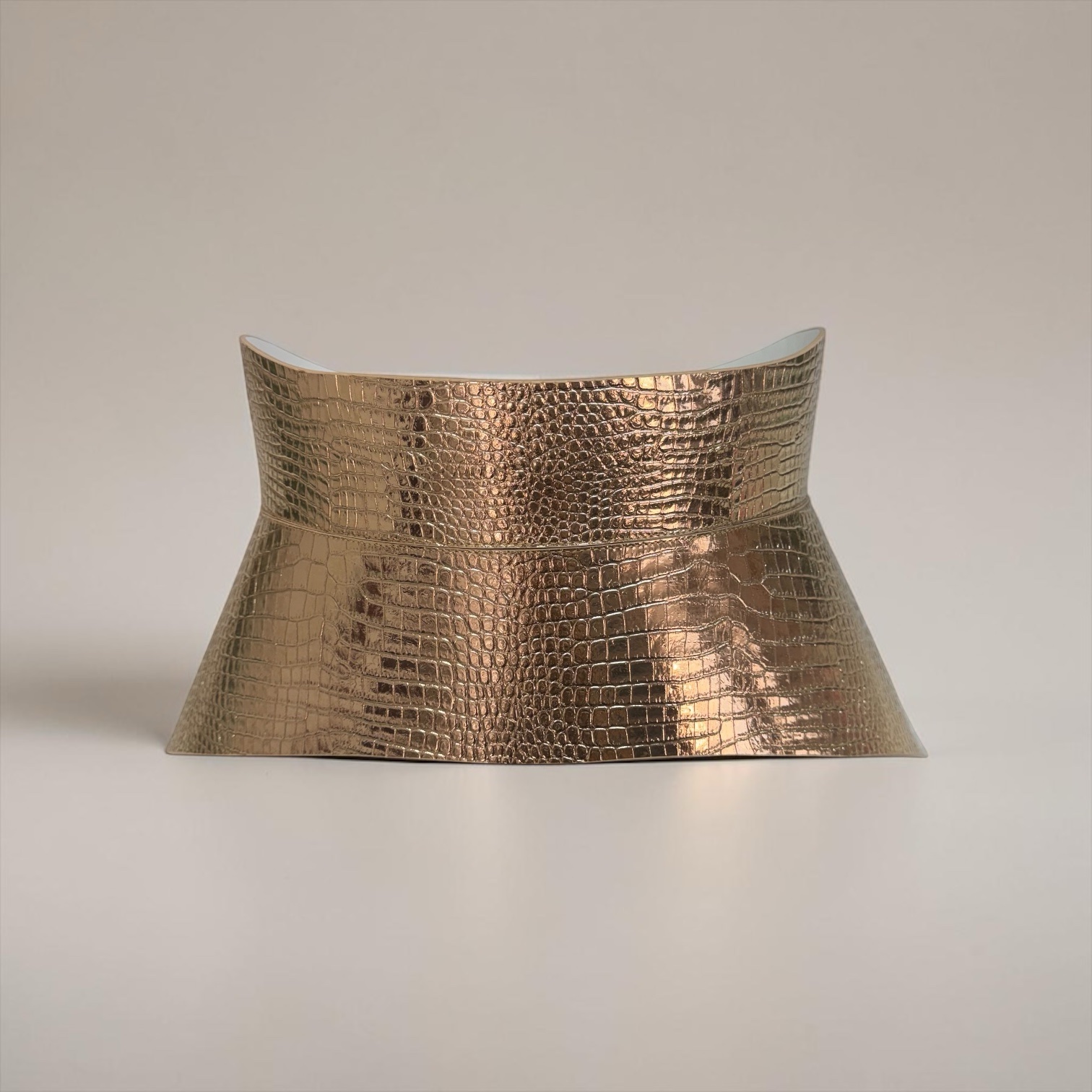 Hallo Gold Croc Leather Corset Belt - Image 2