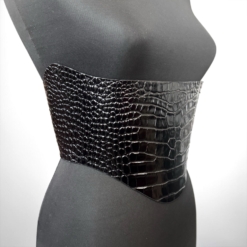 Alternative view of Round Under-bust Black Croco Leather Belt