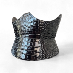 Black XO Eclipse Croco Leather Corset Belt - Image 5