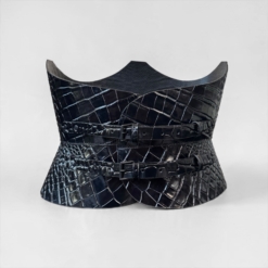 Black XO Eclipse Croco Leather Corset Belt - Image 4